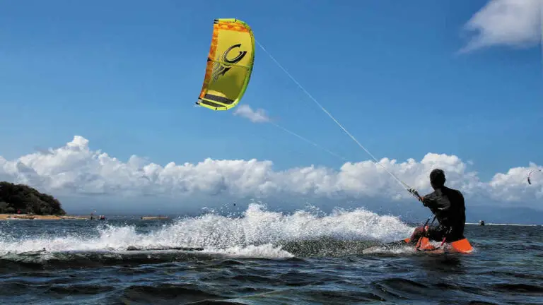 Man doing kite surfing